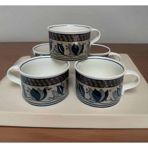 5 Mikasa Intaglio CAC01 Arabella Flat Mug Coffee Tea Cup 2.75” Tall 4” Diameter - Picture 1 of 5